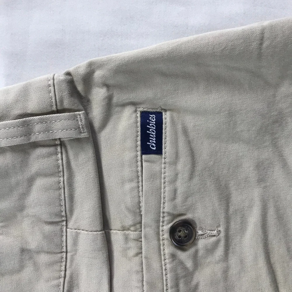 Chubbies Mens Khaki Tan Chino Shorts 7 Inch Inseam Regular Fit Size 30 Stretch